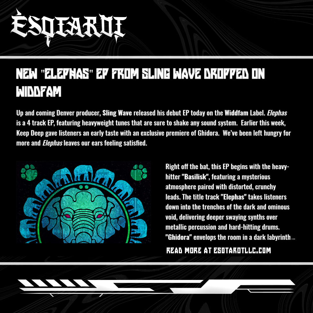 esotarot_llc's tweet photo. 👁‍🗨 Sling Wave dropped his debut EP "Elephas" on @WiddFam! 
Read more▶️ https://t.co/zUIySpCzyn https://t.co/rniWUqKqVQ
