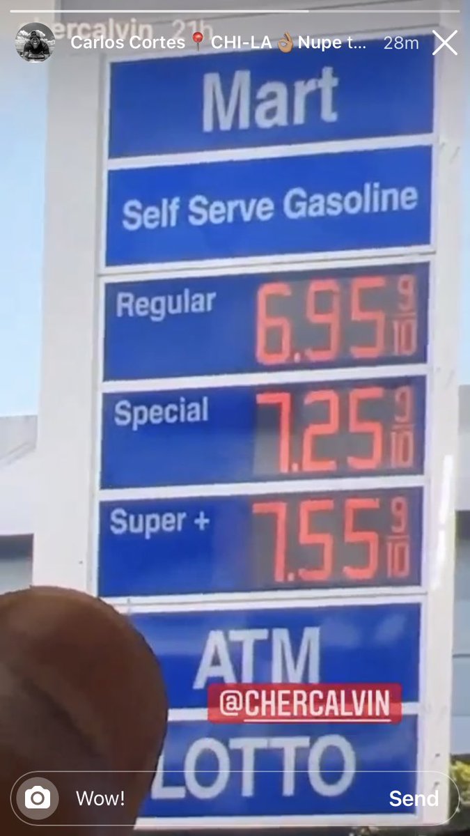 Next level @chercalvin @KTLA posted this. This is a real price from Los Angeles. I’m guessing one of the highest prices of all time. Working from home just started making a lot more sense. I remember when gas prices hit $5 in 2007 traffic in LA disappeared. #gasprice #russia