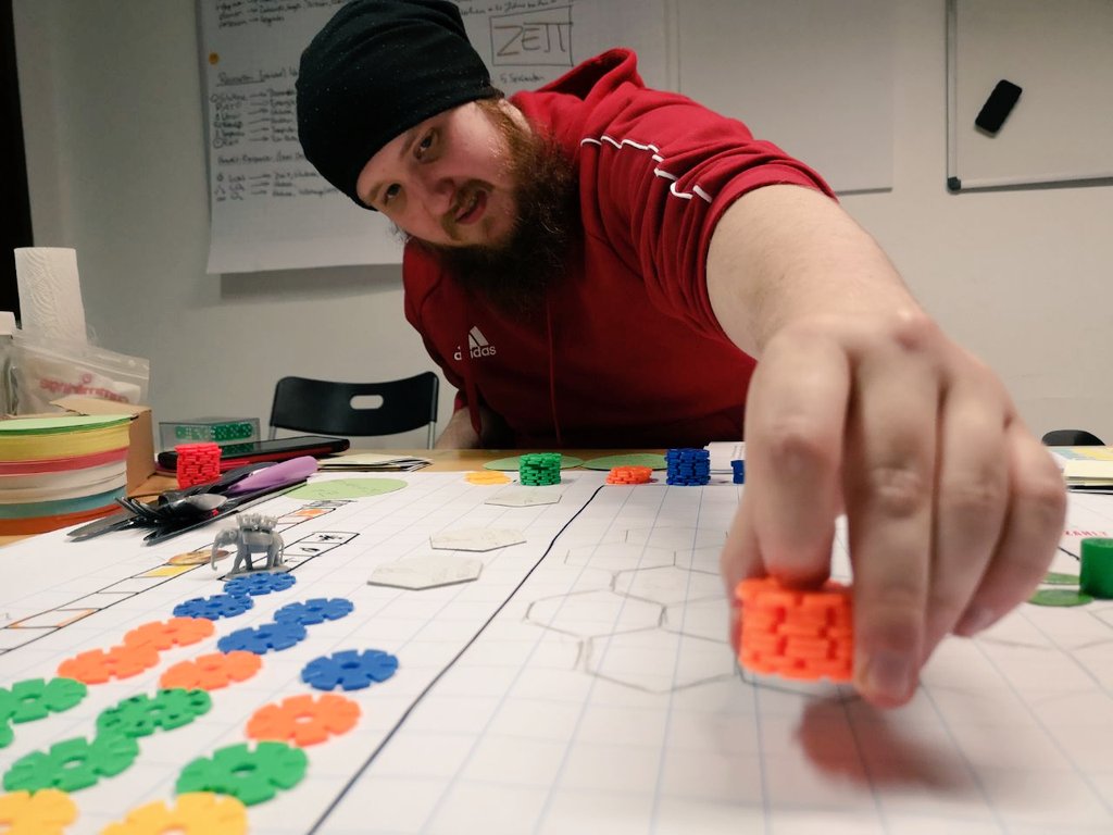 gameswelldone's tweet photo. A few moons ago, we tried paper-prototyping our next game! 

Can you guess what the game will be? If not, it's ok, you tried, no one knows everything 🤓

#gamesinbavaria #indiedev #gamedev #productivity #tabletop #prototyping #team https://t.co/Ho5ps3uu4h