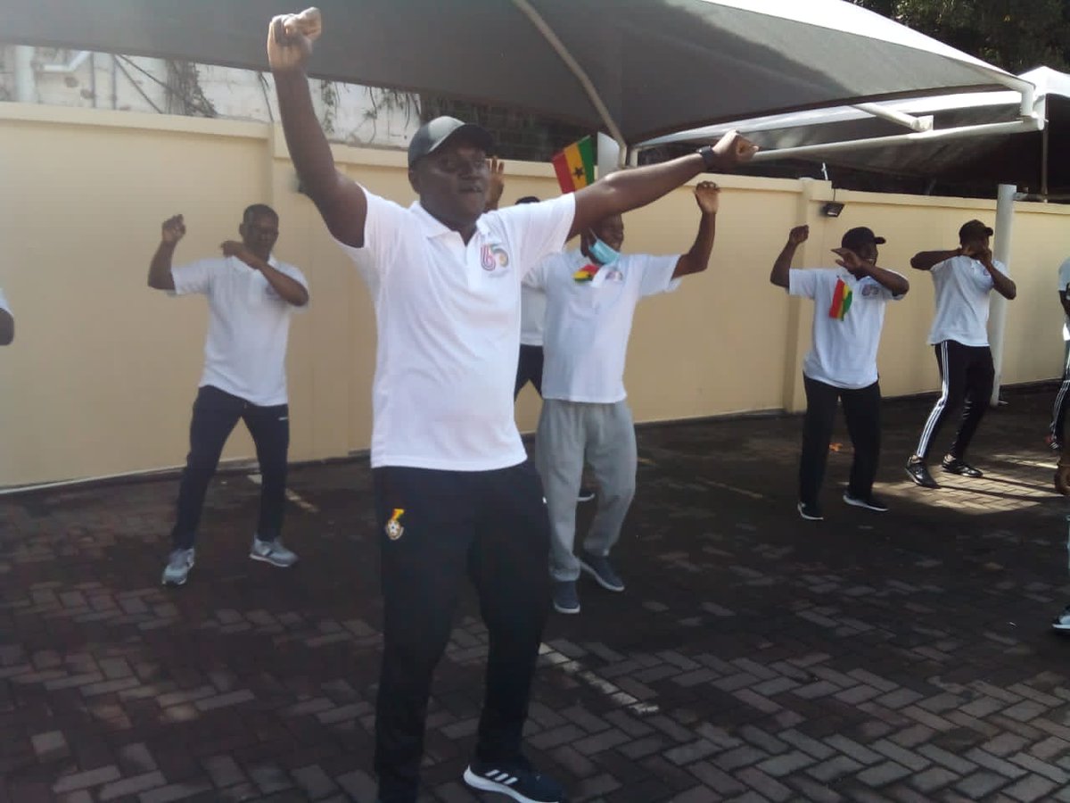 GhanaHighComSA's tweet photo. The Mission marked the 65th Independence Anniversary with a health-walk through some principal streets of Pretoria. God bless our homeland Ghana. https://t.co/I4rPsPq7NF