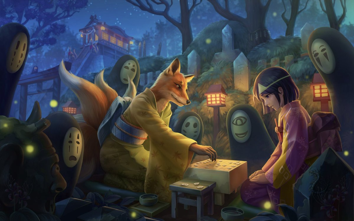 IrDraws's tweet photo. Illustration inspired by Ghibli movies 😊 #art #portfolio #kitsune https://t.co/2Es4MFeumi