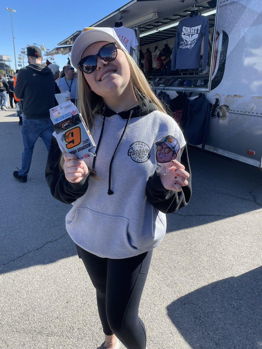 jwolasvegas's tweet photo. When you surprise your niece who just got her license and truck with @NoahGragson car air freshener!! And cool aunt got an autographed koozie!! Thanks Noah!! @LVMotorSpeedway https://t.co/f36vaQ5Mpy