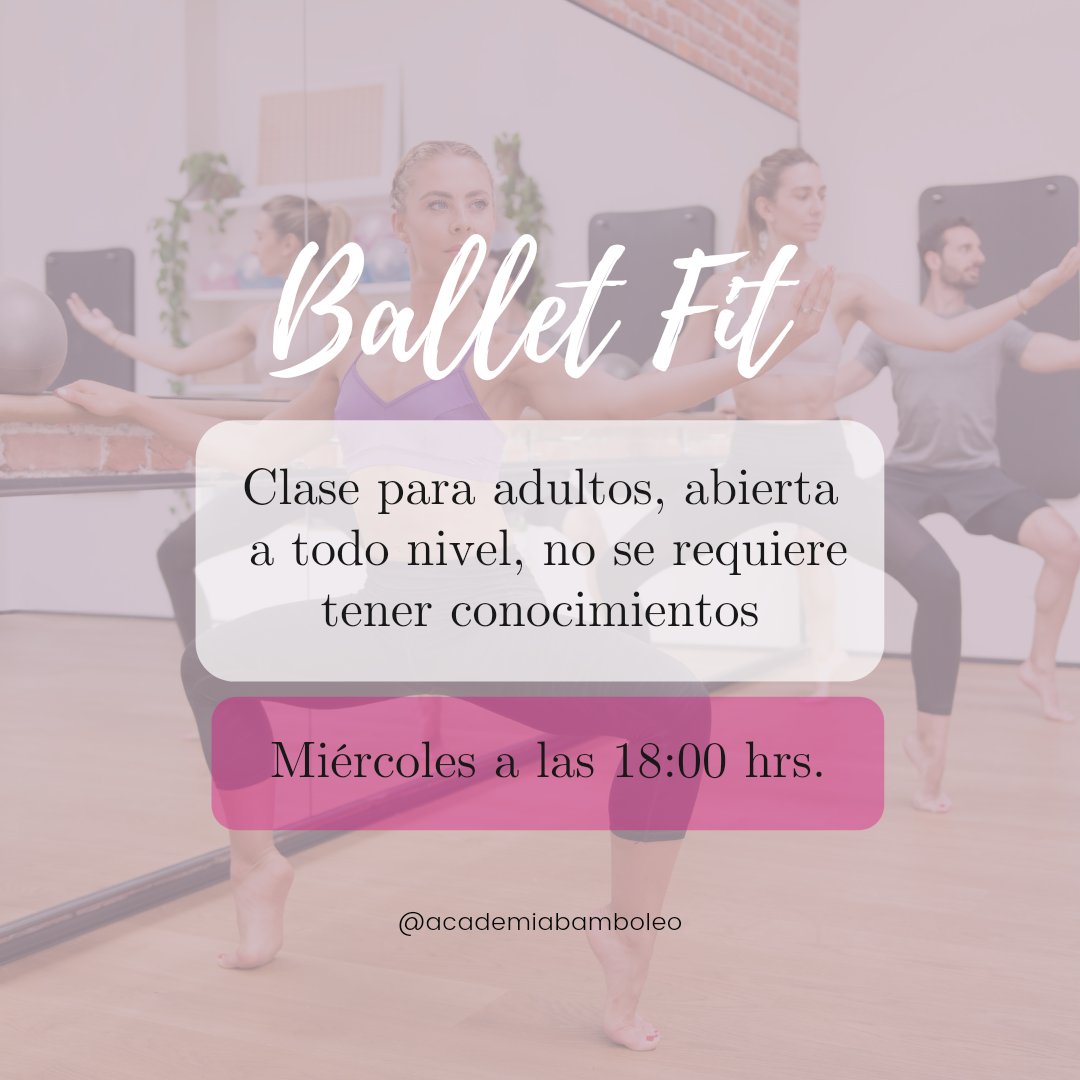 clasesbamboleo's tweet photo. Ballet Fit, clase abierta a todo nivel, miércoles a las 18:00 hrs. Inscripciones abiertas en https://t.co/KTKgLCGyvX #AcademiaBamboleo #AcademiadeBaile https://t.co/dcqgULbvdV