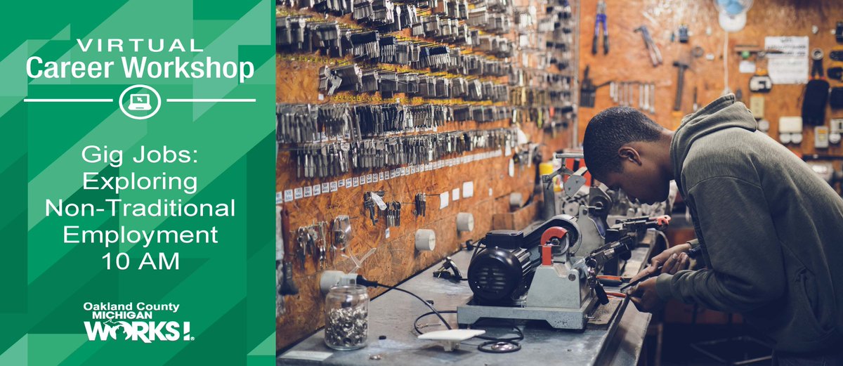 OaklandMIWorks's tweet image. TOMORROW AT 10 AM: The #OaklandCounty Michigan Works! team is hosting our virtual career workshop on #GigJobs and Exploring Non-Traditional Employment Opportunities! Don't forget to pre-register at bit.ly/3Ez8VzN &amp;amp; make sure to join us!