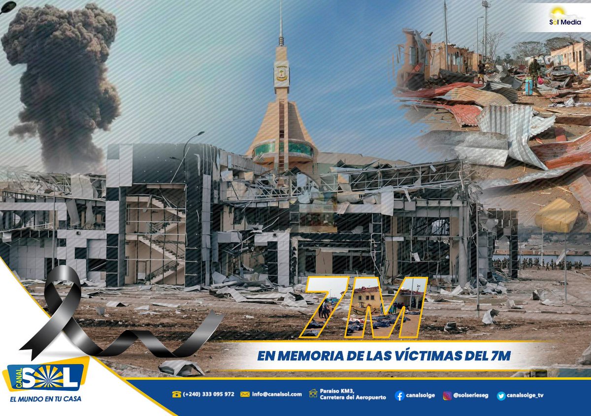 canalsol_tv's tweet photo. Primer aniversario de la tragedia causada por la explosión de Bata el pasado 7 de marzo de 2021.
Apoyamos y nos solidarizamos con todos los afectados y fallecidos.

Todos somos Bata, somos Guinea Ecuatorial 🕊️🖤🇬🇶

#7m #bata #guineaecuatorial #todossomosbata https://t.co/jrzhxbg56h