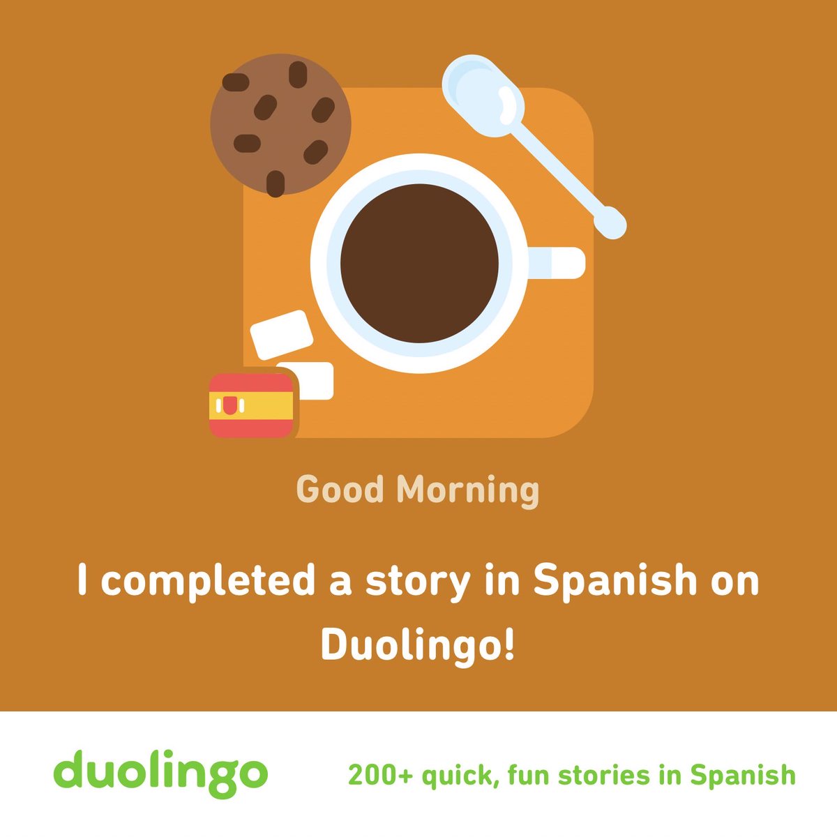ItsThatJenny's tweet photo. I’m flexing my Spanish skills with Duolingo Stories! https://t.co/j55GMl8hcP