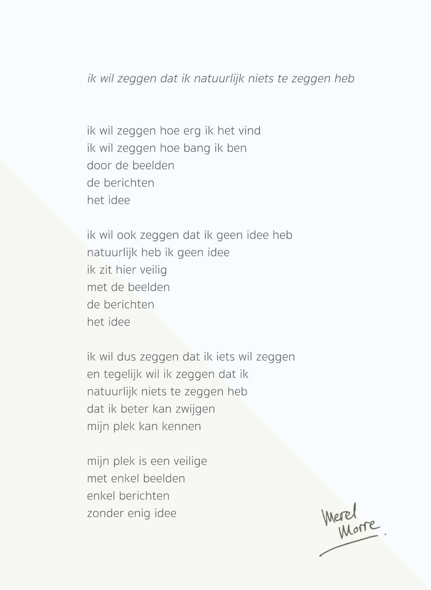 ik wil zeggen dat ik natuurlijk niets te zeggen heb