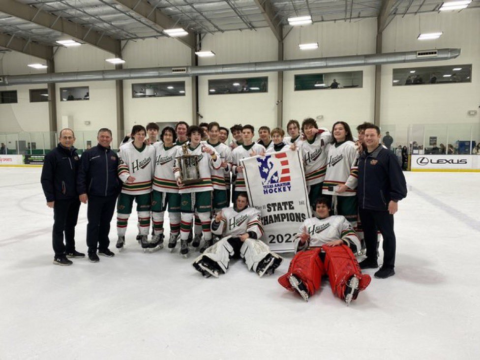 HouYouthhockey's tweet photo. Big congratulations to the Houston Wild 16UAA for winning the #DSTHL/#TAHA U16 Tier 2 State Championship, 5-2 over the Texas Tigers. The team has also qualified for the Boys U16 Tier 2 Nationals in Michigan.

#HoustonWild #TexasHockey #HoustonHockey https://t.co/KHbKvja3UQ