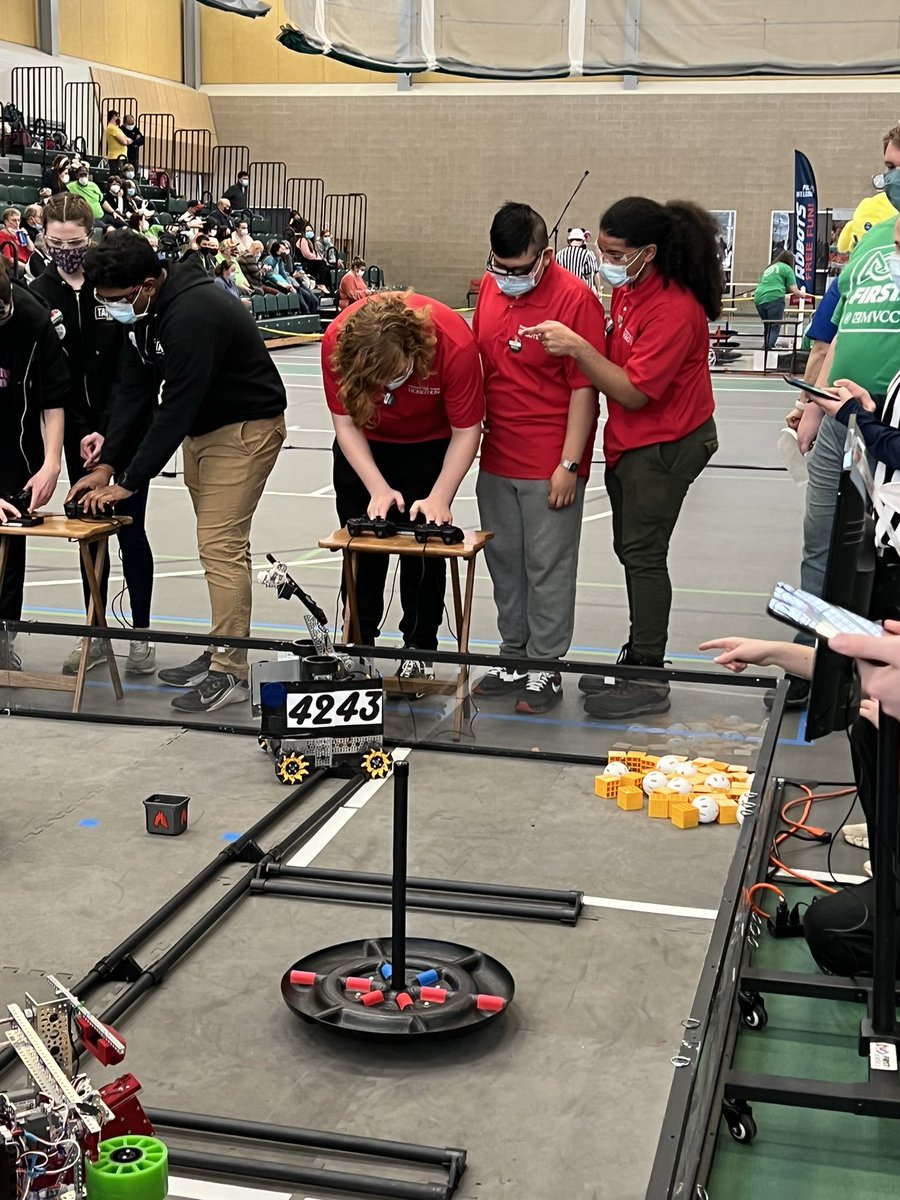 DrJFerris's tweet photo. Our @PeekskillCSD Iron Devils did a phenomenal job in match 3, along with their alliance team. Score 232-54 #letsgoirondevils https://t.co/VcsGIV9wOR