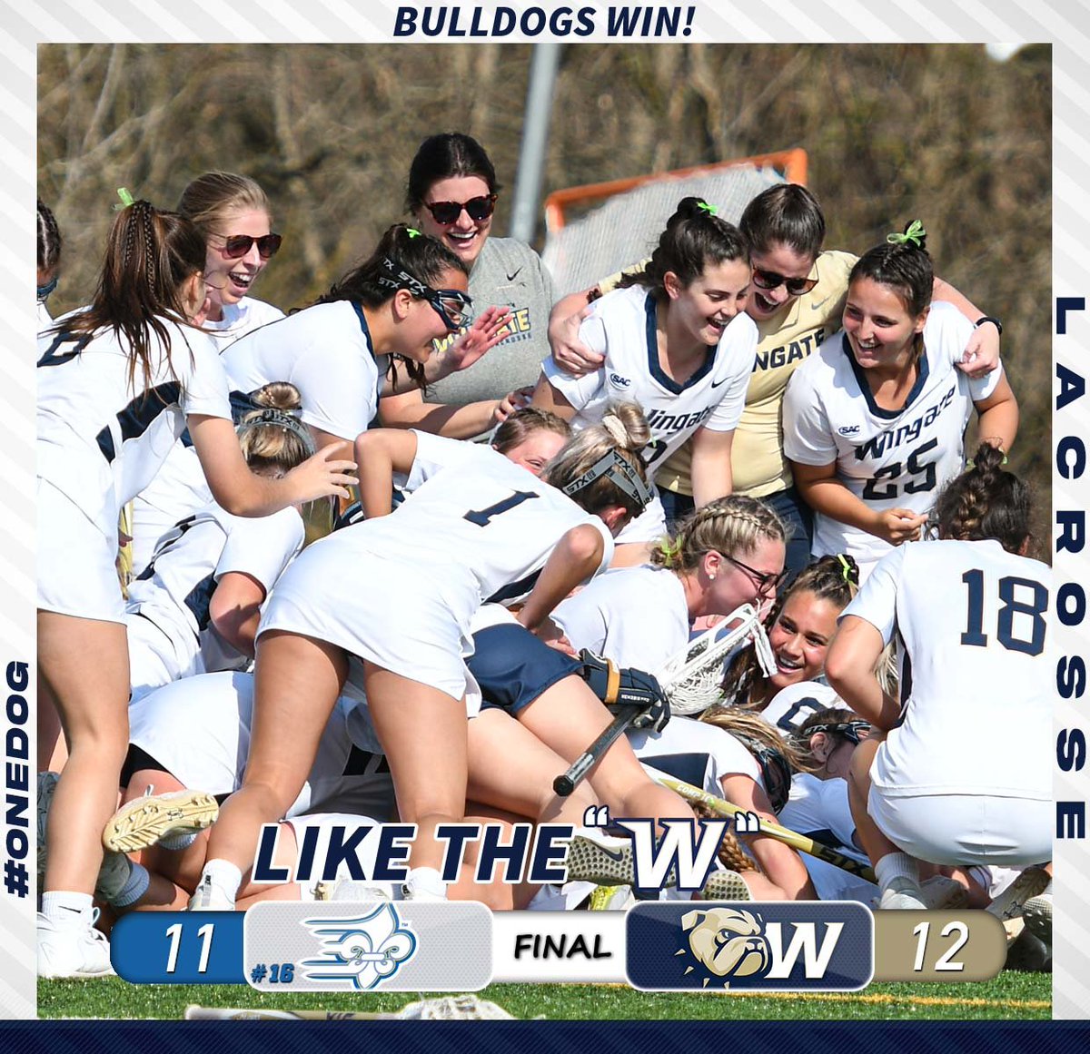 WU_Bulldogs's tweet photo. Another #WINgate Saturday

Both #WULAX teams take down ranked Limestone teams to open SAC play!

#1 #WUBSB moves to 6-0 in the SAC with a sweep over Anderson!

#WUSB outscores Tusculum 15-0 in the DH sweep to open SAC play!

#OneDog https://t.co/wJbg2wCKZa