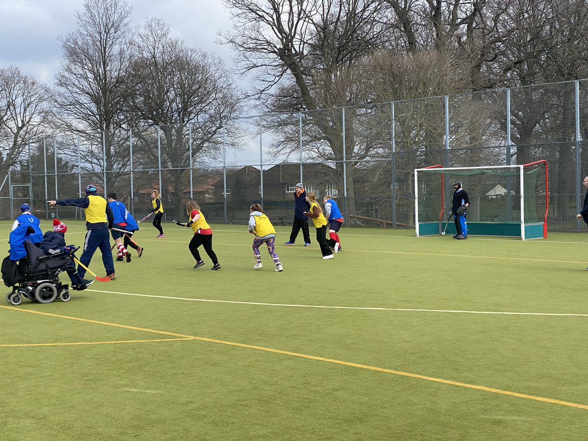 TWhockeyclub's tweet photo. Only 2 colours 🇺🇦 on show at today’s @FlyerzHockey inclusive 🏑 session #StandWithUkraine️ Great that Sue from @AccessSport joined us. The youngsters were simply fantastic. @EnglandHockey @KentSport1 @SOGreatBritain @Parasportuk  #TunbridgeWells #sportforall @TWellsCouncil https://t.co/0ndKZhVx7Q