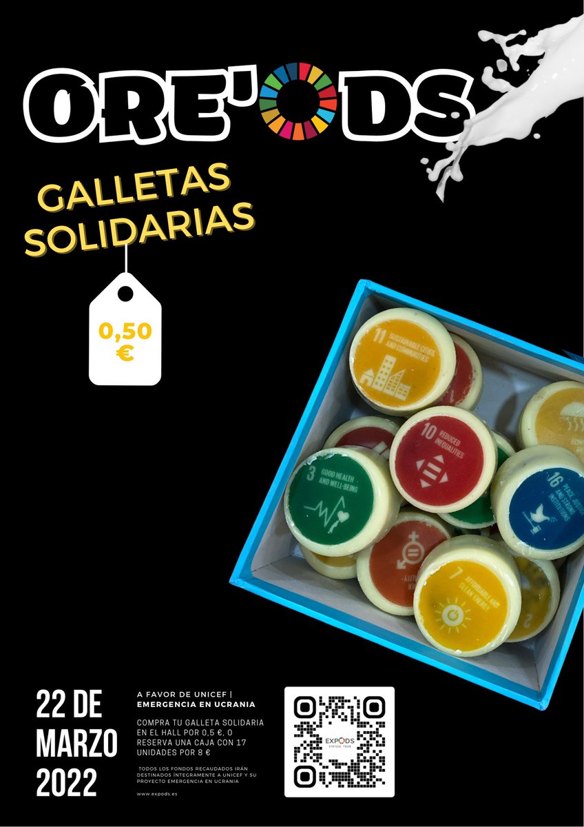IesArca's tweet photo. Los alumnos de la 1AF van a recaudar fondos para @UNICEFCyL @unicef_es y su proyecto #emergenciaenucrania. Reserva tu caja con 17 #oreODS (8 €) o compra tus #oreODS por 0’5€ el día 22/03/22 en el centro. https://t.co/LfunyMWFOm #mefp_emprendimientocyl https://t.co/HO9aB3rQ3l