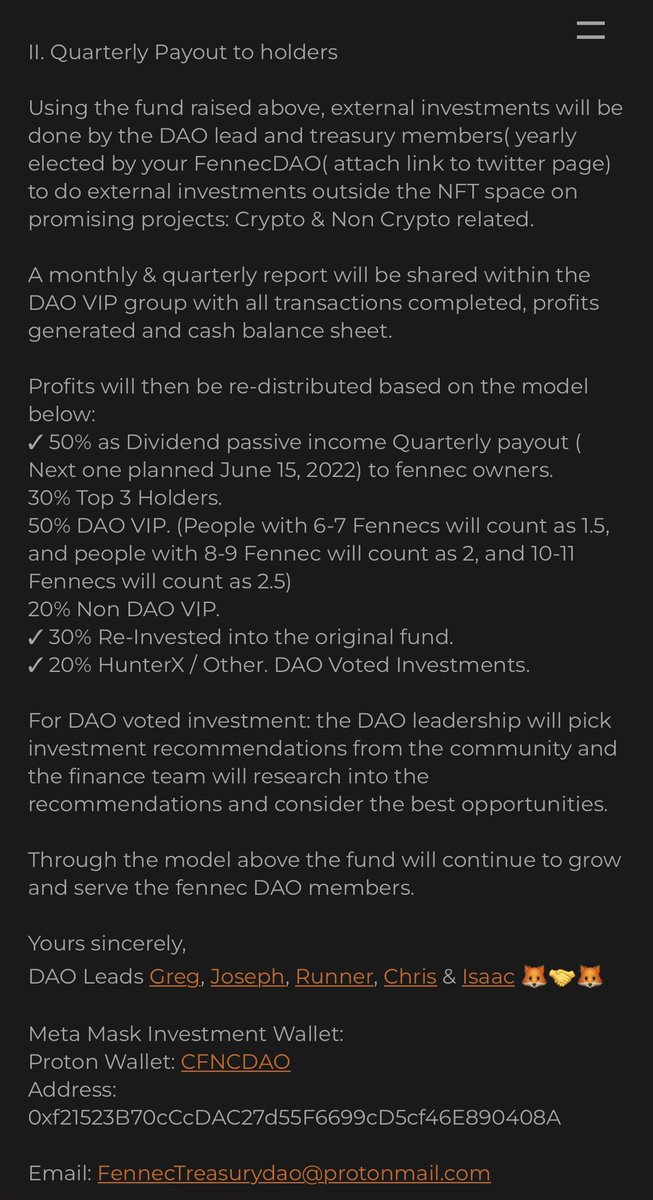 CrypFennecs_NFT's tweet photo. Passive Income 2.0
ANNOUNCEMENT 📣 

@FennecDao 

“We believe that passive income payouts needs to be done through a sustainable model. One that isn’t dependent on sales alone, market conditions, new users and one that continues to grow indefinitely.”

https://t.co/KEMg3YrUsb https://t.co/enKTC5AvWt