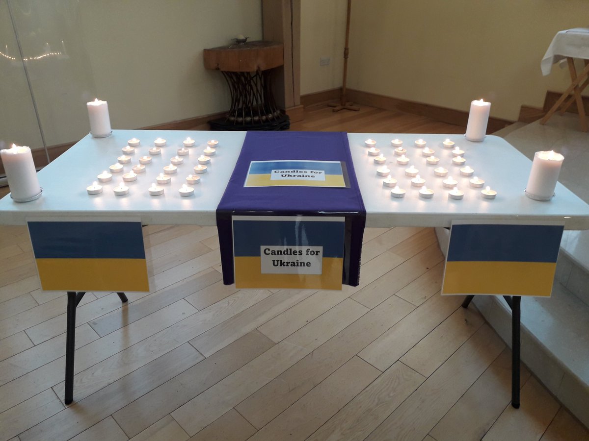 Rooz79's tweet photo. Candles lit for the people of Ukraine at our Masses this weekend on Skye. #lightoverdarkness https://t.co/KOafvh3mhH