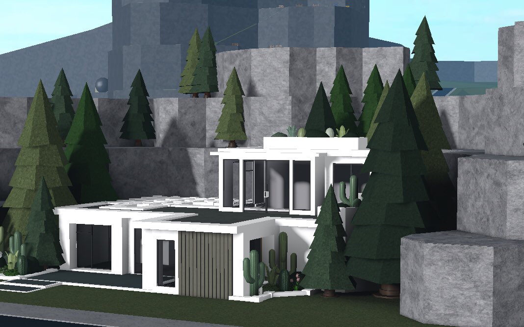 ROBLOX BLOXBURG: Hillside Modern Mansion, House Build