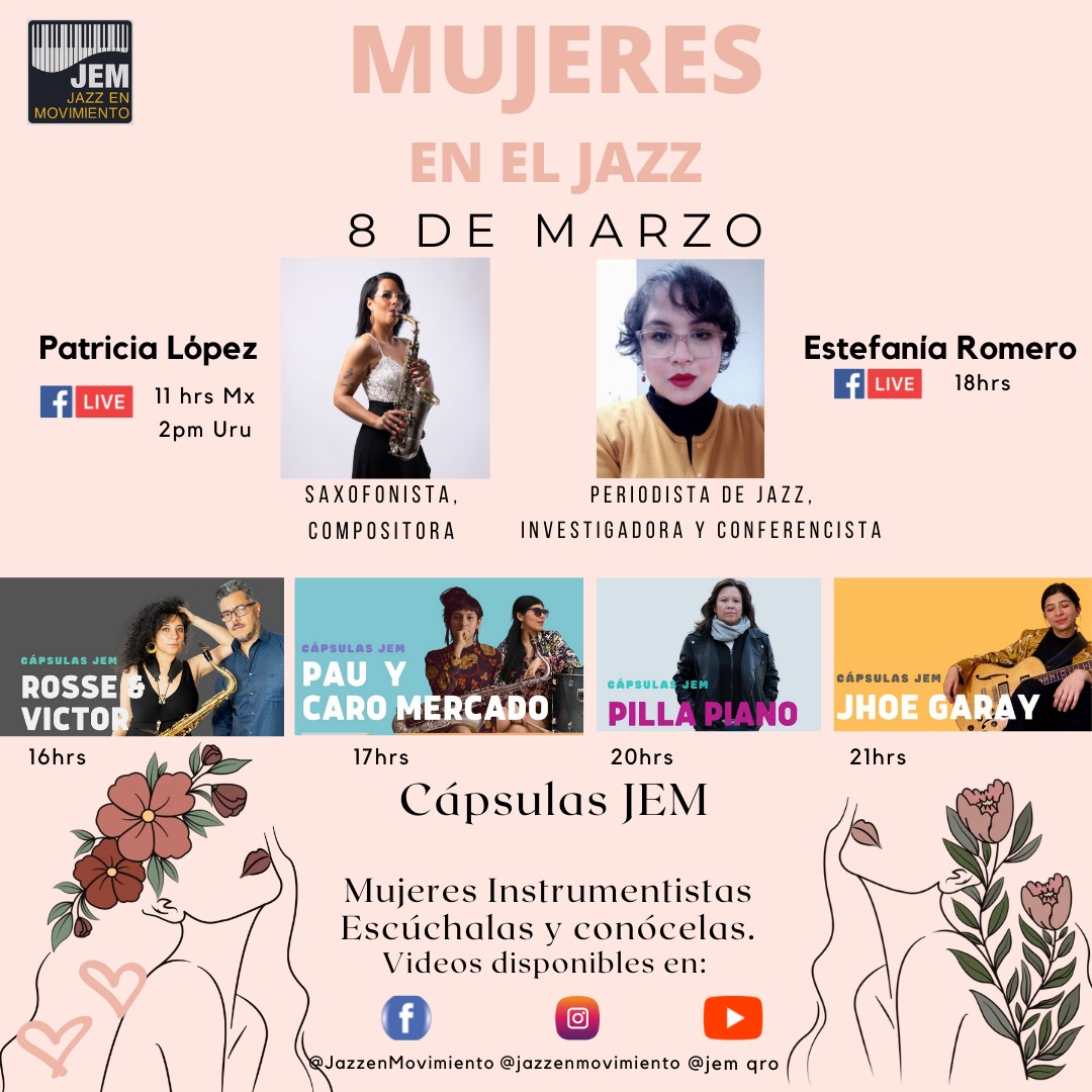Mujeres en el jazz 
8M

Para nuestros amigos que no conocen mujeres instrumentistas, con el pretexto del Dia de la mujer, te compartimos su música y su trabajo de algunas de ellas⭐👌

#8M #mujeres #jazz #DiaInternacionalDeLaMujer