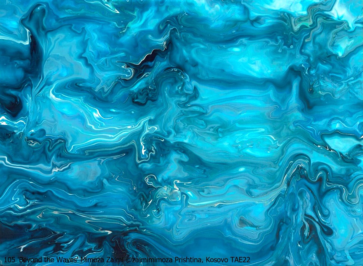 What a gorgeous and mesmerising blue!

'Beyond the Waves' from <a href="/zajmimimoza/">Mimoza Zajmi</a> in Prishtina, Kosovo.

#TAE22 Art Fundraiser for The <a href="/encephalitis/">Encephalitis International</a> Society.
Art Sale: 25 June in #YORK and then online.

#Encephalitis #EncephalitisSupport 
#ArtforCharity
#BrainArt