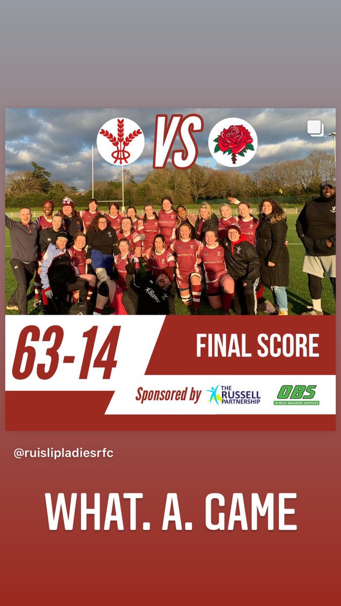 RRFC__Ladies's tweet photo. An absolute smashing performance by the ladies this afternoon with a 63-14 win against @barnesrfcwomen 2s! #uptherui

As always, a huge thank you to our sponsors @TheRussPartners and O’Neill Building Services! https://t.co/isAxFBjvrf