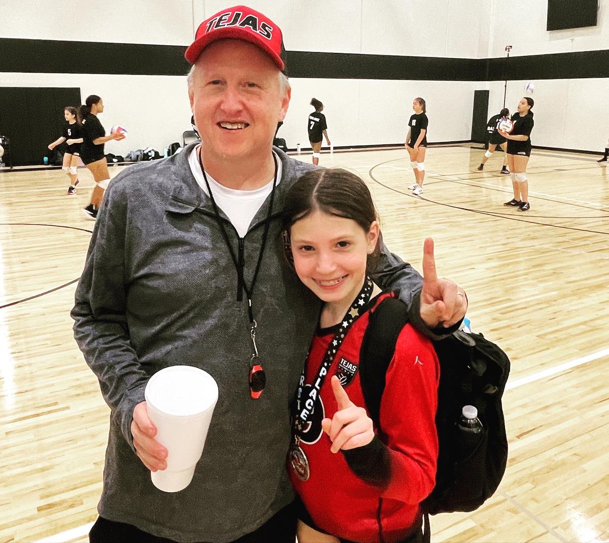 MandeeWilk's tweet photo. So proud of this kiddo!! Stepped up to help out the 12s as a backup setter this weekend! She played GREAT! Leaving a Champion! #tejasvolleyball #tejas12black @Coach_Wilk https://t.co/LLhmzJ4L0L