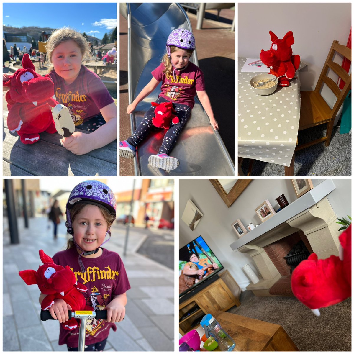 mrswelshfranco's tweet photo. @Year3TPS Lilly has had great fun with Dylan the dragon this weekend https://t.co/qztGBP8G6U