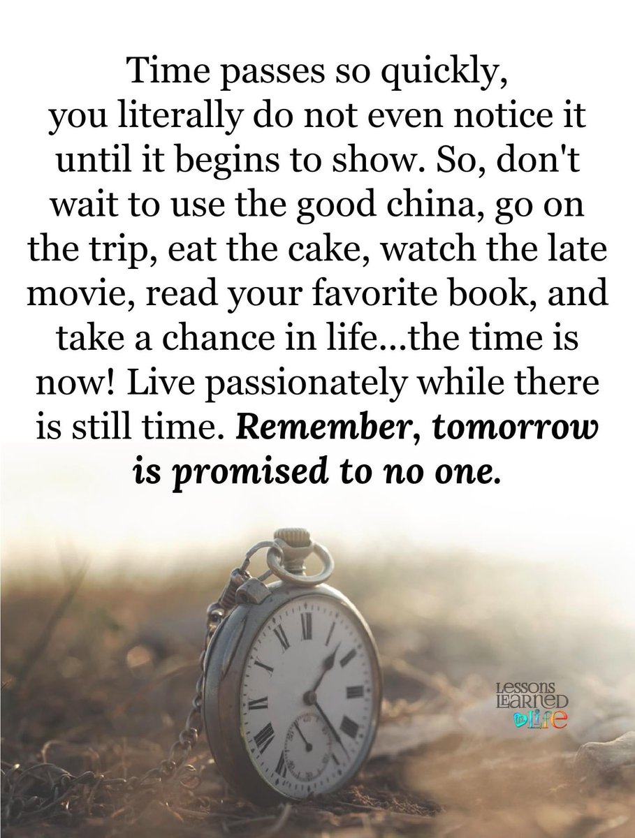 AliAitken17's tweet photo. Remember,tomorrow is promised to no one #SundayThoughts #sundaywellspent #timepassesquickly #livepassionately #tomorrowispromisedtonoone https://t.co/0mhhgwgDKn