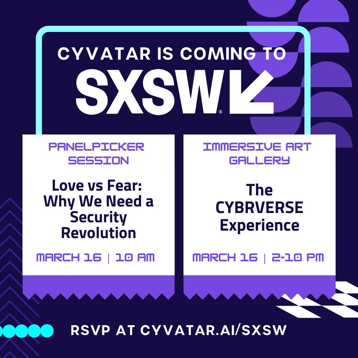 🎉What is the #CYBRVERSE ?! Join <a href="/cyvatar/">Cyvatar.ai</a> in the conjunction of the physical and digital world, leading the cybersecurity industry into the future with LOVE March 16-20 in Austin, Texas🤠 Register TODAY➡️hubs.ly/Q015pjYg0

#startup #cybersecurity #infosec #metaverse