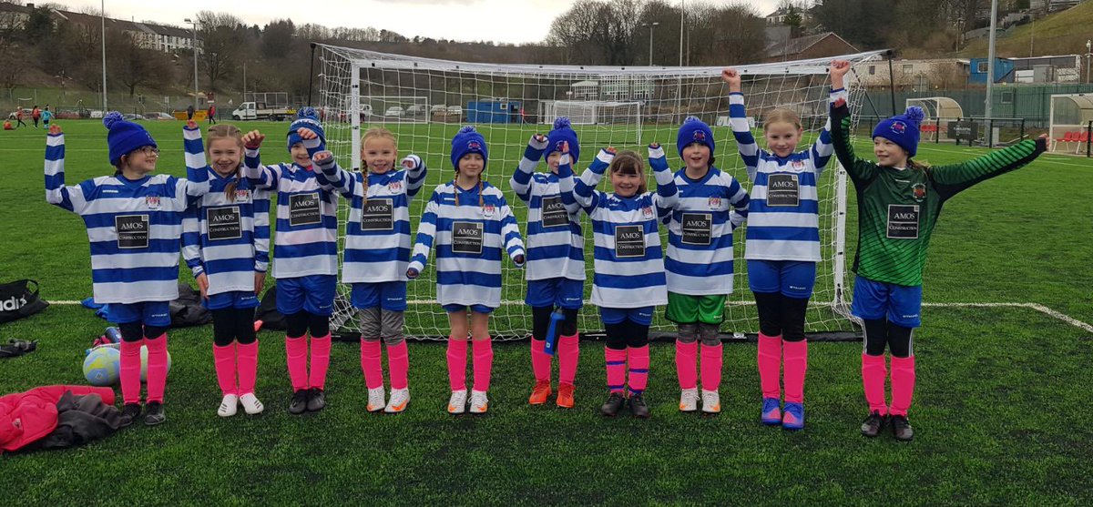 TreharrisF's tweet photo. Our new U9/10 girls team would like to thank Amos Construction LTD for sponsoring the team.

The girls looked brilliant in their new kits🤩👏⚽

Thank you from all of us at the club! 💙⚽️ https://t.co/D7zmxHUeoS