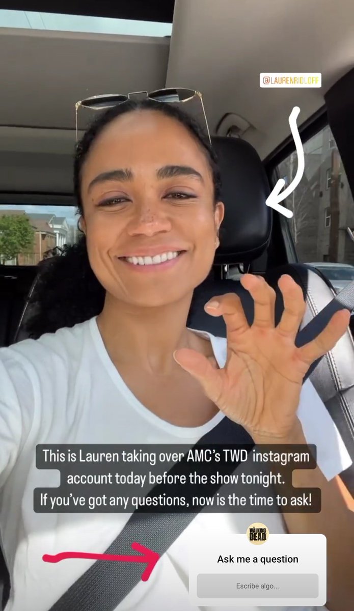 ridloffarchive's tweet photo. lauren ridloff will be answering questions on the official instagram account of the walking dead. go ask her your question! 👀 #TWD https://t.co/ptBiZLAejC