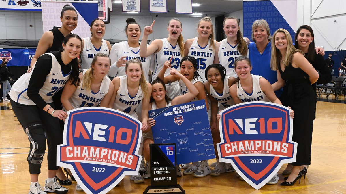 BentleyFalcons's tweet photo. Your 2022 NE10 Women's Basketball Champions Bentley Falcons 🏆

Following today's 56-49 win over Stonehill, Bentley's Autumn Ceppi was named the tournament's Most Outstanding Player. Kari Brekke was also named to the All-Championship Team. https://t.co/JuxB73A91m