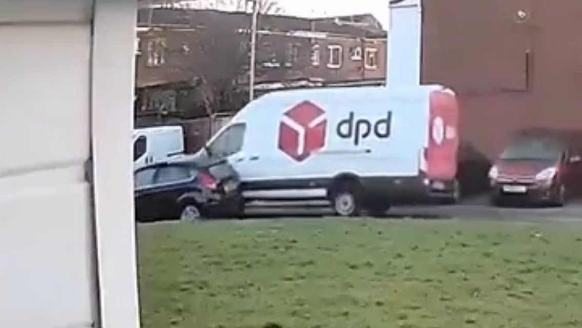 Uthink_PDP's tweet photo. @DPDgroup_news the moment one of your vans smashed into my nieces car, you have tracking and must know who this was… do the right thing eh…. https://t.co/QyUO4bJcCl
