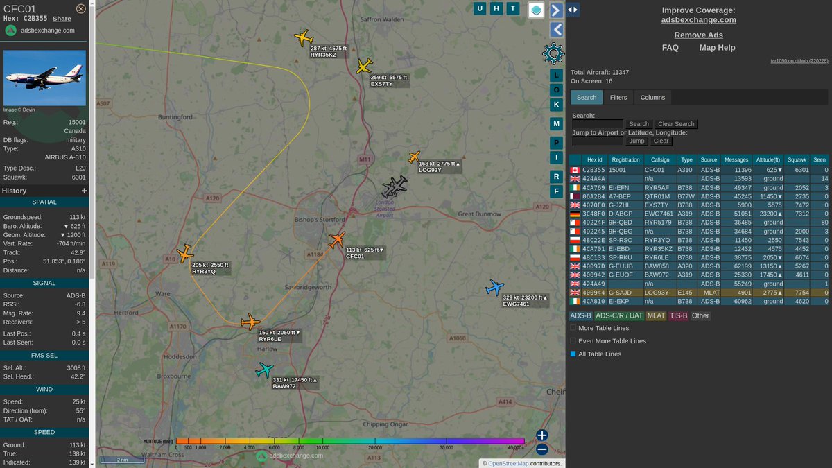 steffanwatkins's tweet image. 🇨🇦 #RCAF 15001 #CFC1/#CFC01 is now landing at #London Stansted Airport #EGSS.

globe.adsbexchange.com/?icao=c2b355&amp;amp;s…
#C2B355