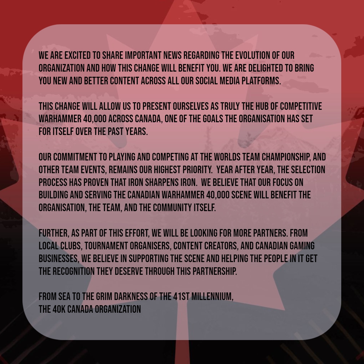 40K Canada tweet media