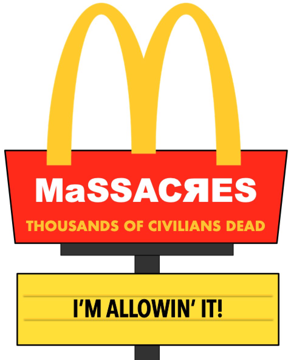 FauxRealNFT's tweet photo. @McDonalds continues to operate in Russia and reap the profits.  #BoycottMcDonalds #StopPutinNOW #StopRussia #StopWar #BoycottRussia 
@pepsi @CocaCola @Starbucks... you're next https://t.co/pFgL4uXTwp
