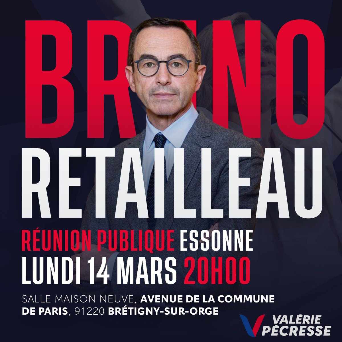 C_Margueritte's tweet photo. Grand plaisir d'accueillir @BrunoRetailleau la semaine prochaine dans notre belle ville de @Bretigny91 pour défendre la candidature de @vpecresse! 
#NouvelleFrance 🇨🇵 https://t.co/LneV0vuksB