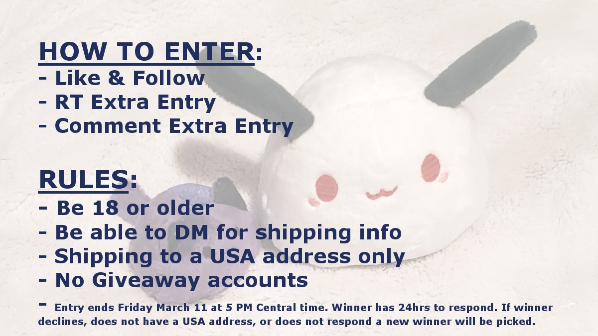 Give away for two plush shown! Plush Snow Bun Lump and Small Purple Cat Lump A $50 prize! Plush are hand made soft sculpture not tested for children. Collectable art only! - Enter by ❤️ the post and follow me - RT Extra Entry - Comment for Extra Entry - Rules in Pic and Reply