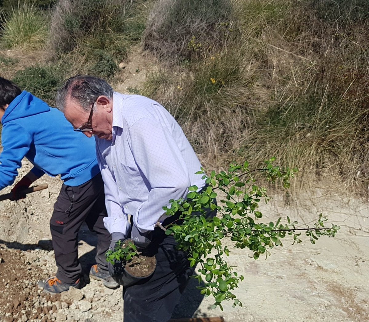 Des de l’<a href="/Aj_Querol/">Ajuntament Querol</a>, ens unim a la família, amics i <a href="/AjPontArmentera/">Ajuntament del Pont</a> per la mort de qui va ser alcalde i regidor de la localitat veïna del Pont d’Armentera, en Jaume Graells Cisteró, una persona sempre disposada a col·laborar, com en aquesta plantada al nostre municipi.