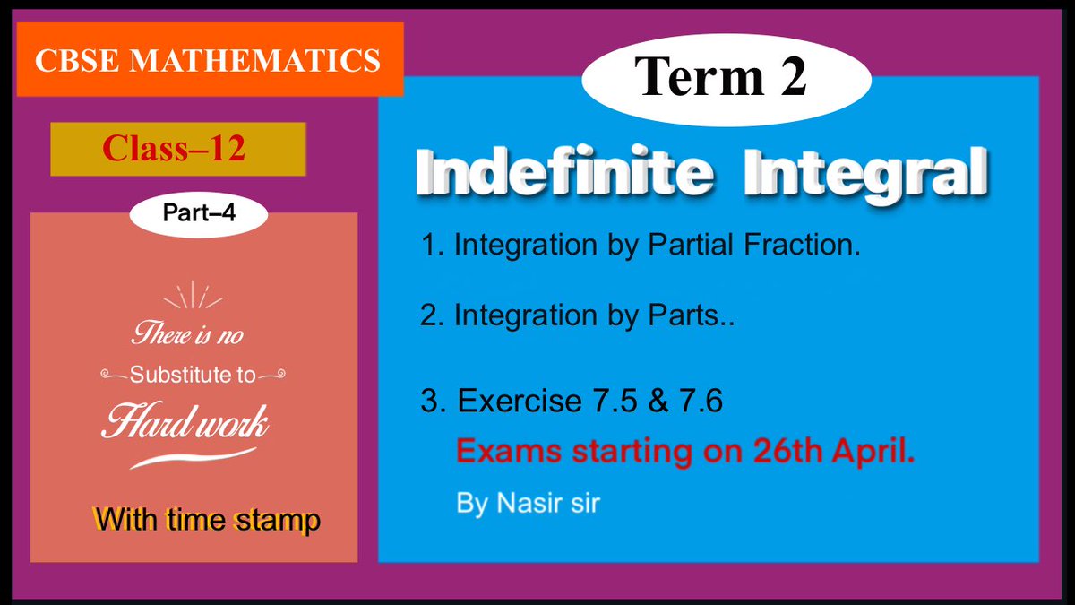 Integration by Partial fraction & by Parts. youtu.be/8709nT7nRIU via @YouTube