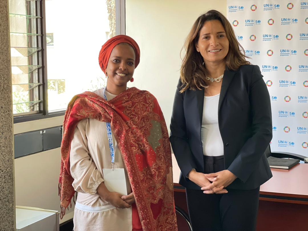 It was a pleasure to exchange with the H.E Leila BenAli, Minister of energetic transition and sustainable development of the Kingdom of Morroco and incoming president of UNEA-6, on the sidelines of #UNEA5 #diplomacy