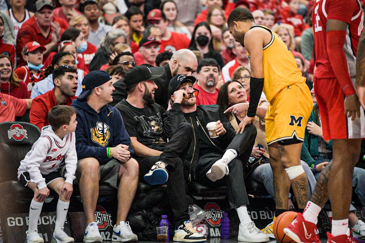 GHaferman's tweet photo. Court-side appearance from @LoganPaul at today’s Michigan-Ohio State game https://t.co/XZ41MQRTJ5