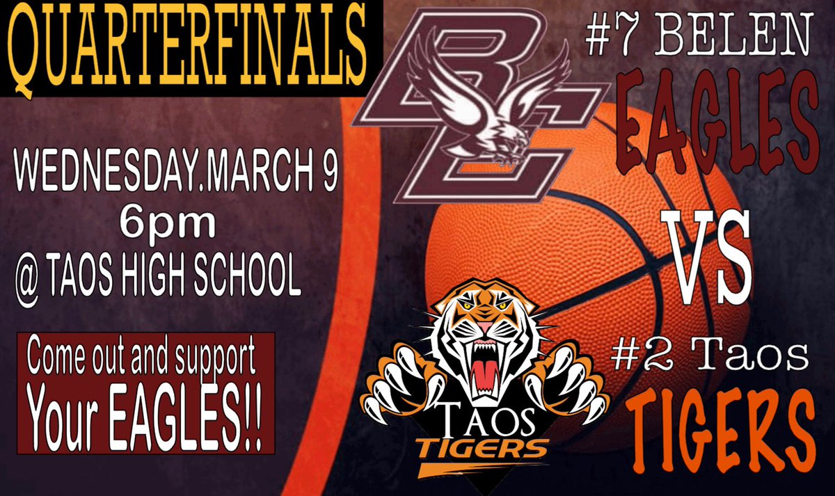 BelenBBall's tweet photo. Tickets for our quarterfinal matchup against Taos are now on sale! https://t.co/Jye7ejx3FL https://t.co/nMRDbXrQZZ