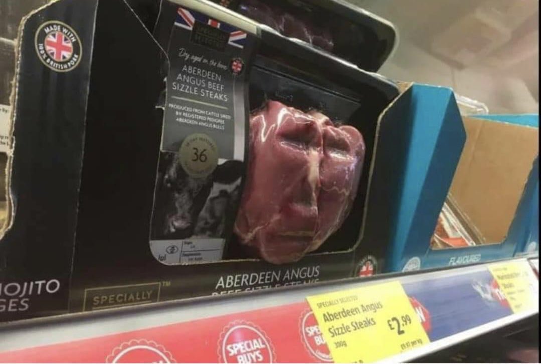 prizzely's tweet photo. Why does the steak look like it’s about to invade Ukraine https://t.co/CCcXwHSWLA