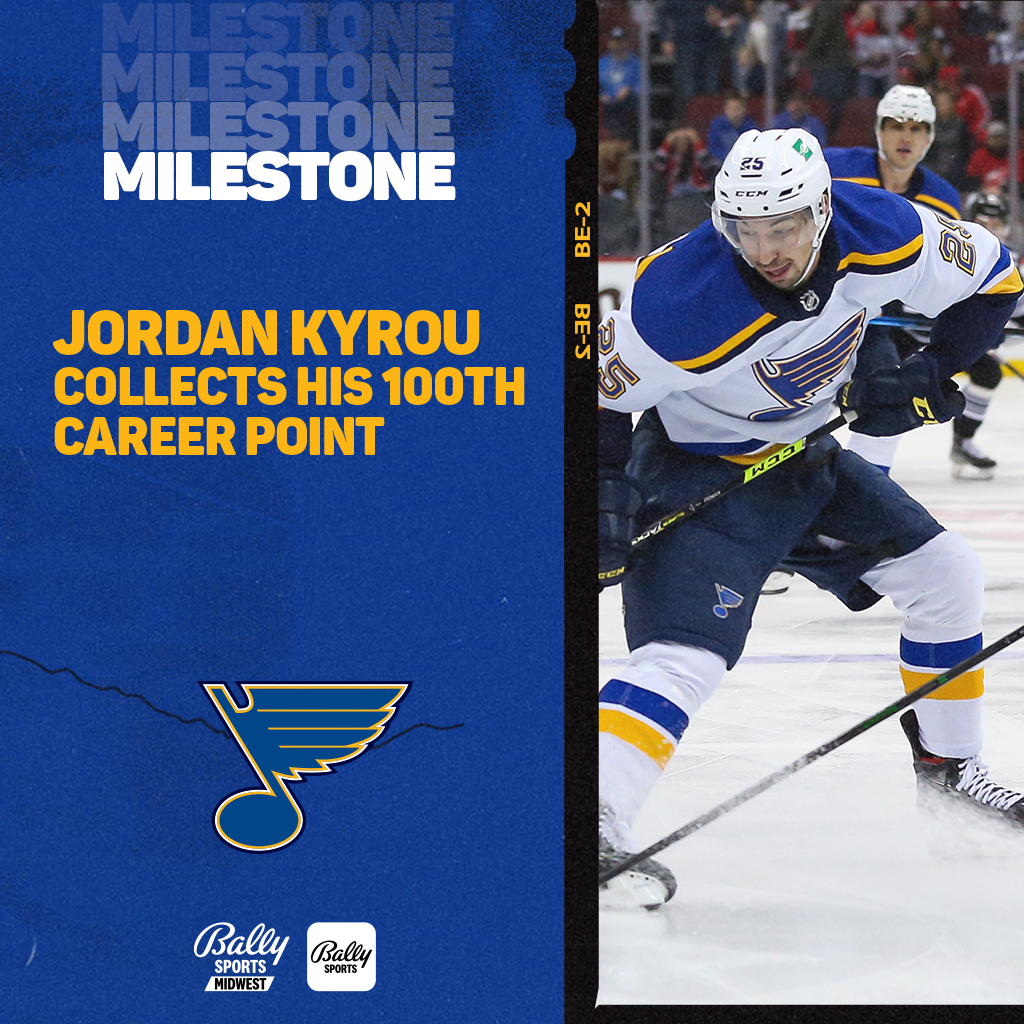 FanDuelSN_MW's tweet photo. Rouzy hits the century mark. #stlblues https://t.co/JXC82MVYNL