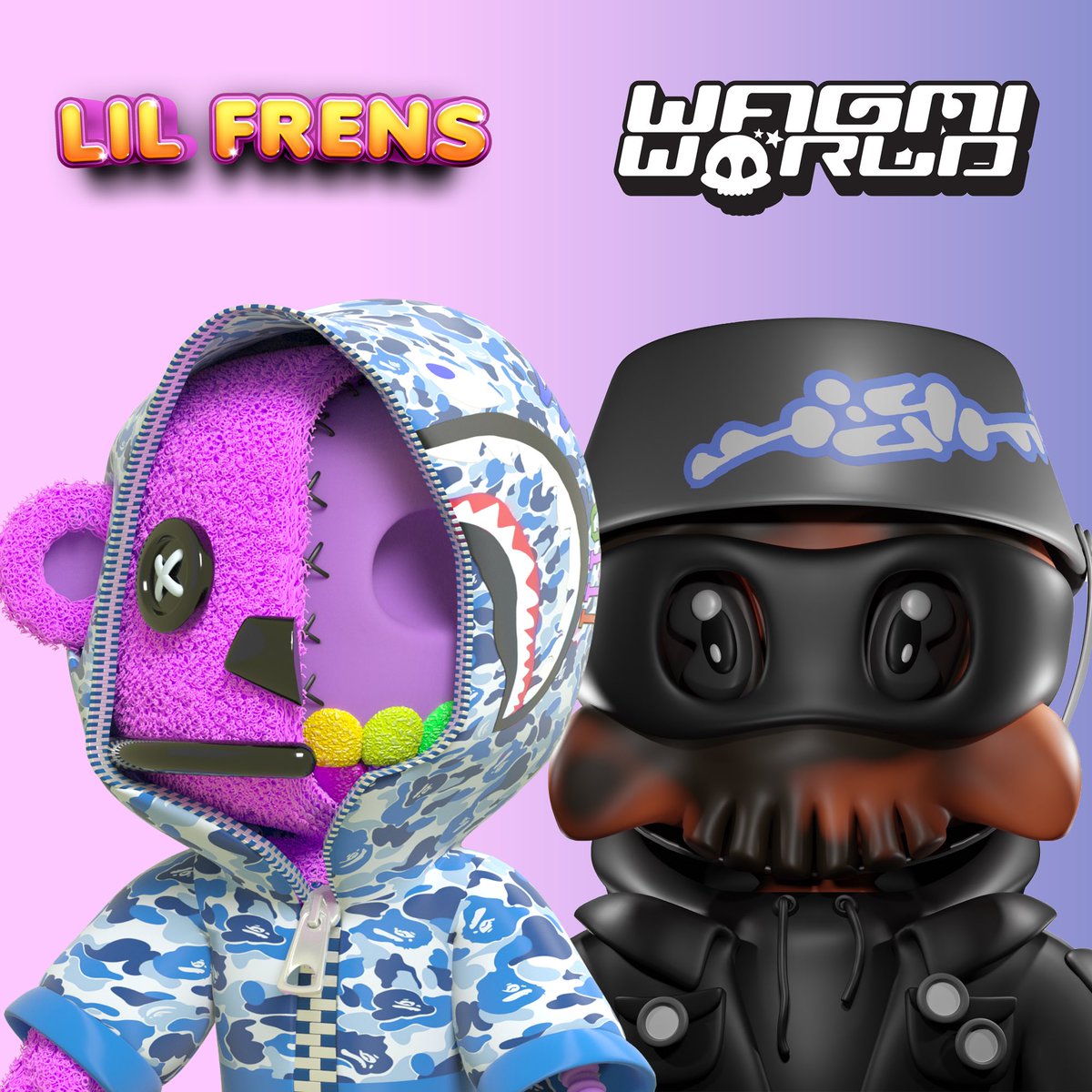 💀 WAGMI WORLD X LIL FRENS 💖

we’re giving away: 
- 5x whitelist spots for @wagmiworld 
- 5x whitelist spots for <a href="/TheLilFrens/">Lil Frens</a> 

to enter: 
- like, rt, and tag 3 frens 
- follow @wagmiworld &amp; <a href="/TheLilFrens/">Lil Frens</a> 

⏳ 24 hrs GL! 💨