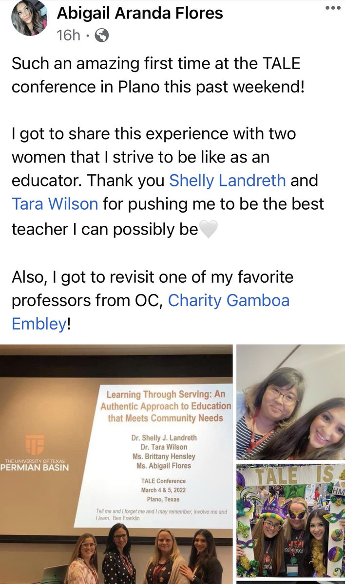 CharityGE's tweet photo. When you get to see a student present at #TALE2022 is a #proudmoment ! That’s what we teachers do - harness our students’ potentials. Here is a testament of our #OC2UTPB program between @OdessaCollege and @utpb @cjquintela41 @DrTWilson15 @shelly_landreth https://t.co/einEVxtqmK