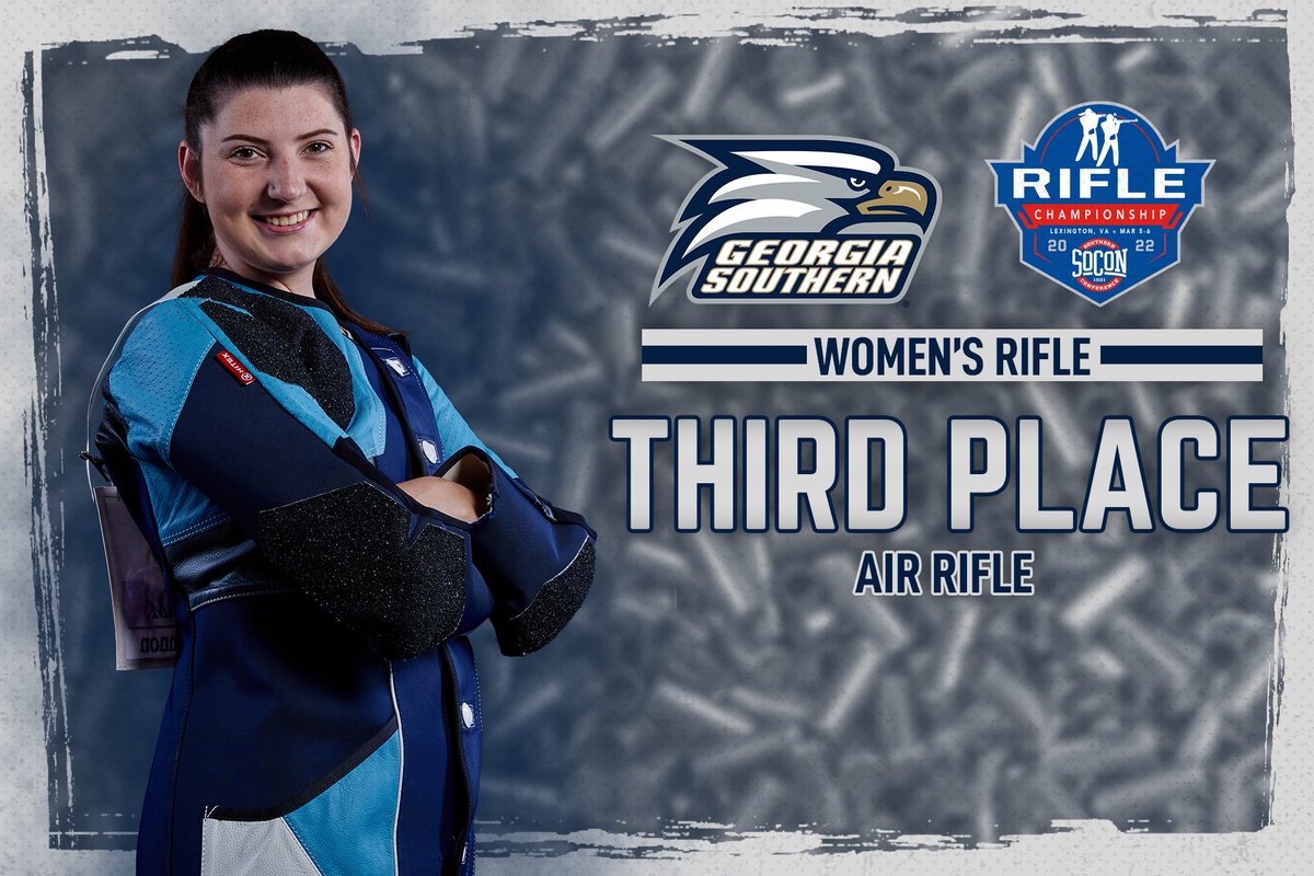 GSAthletics_RF's tweet photo. 𝐓𝐇𝐈𝐑𝐃 𝐏𝐋𝐀𝐂𝐄 for Kinsley Hannon in air rifle!
#HailSouthern | #SoConRIFLE https://t.co/yeUYFmGn4u