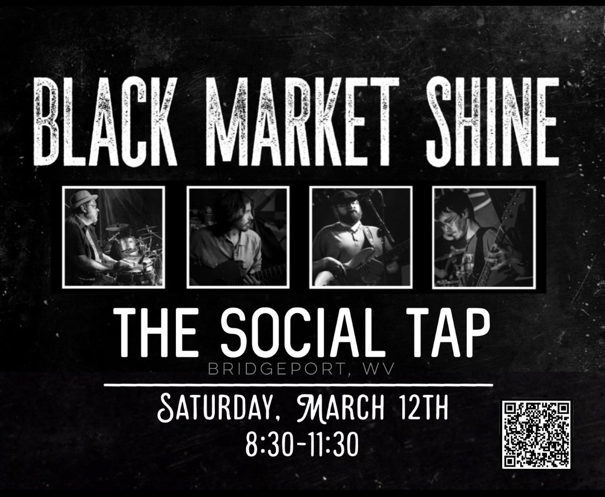 BlackMrketShine's tweet photo. This Saturday join us for our debut show at @TheSocialTap 🍻🎶
#blackmarketshine #livemusic https://t.co/VeqkjVynjE