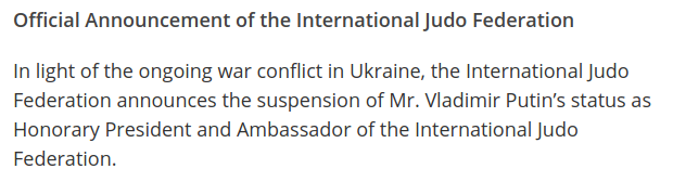 ukraine_osint's tweet photo. #Putin and #ArkadyRotenberg were removed from all posts by the #Judo Federation. Good news. This old madman is falling lower and lower.
#StopPutinNOW #StandWithUkraine️ 
@taxfreelt @OlgaNYC1211 @no_itsmyturn @iponomarev @leonidragozin @bad_immigrant @MrArkinBey https://t.co/G5alPt1fEo