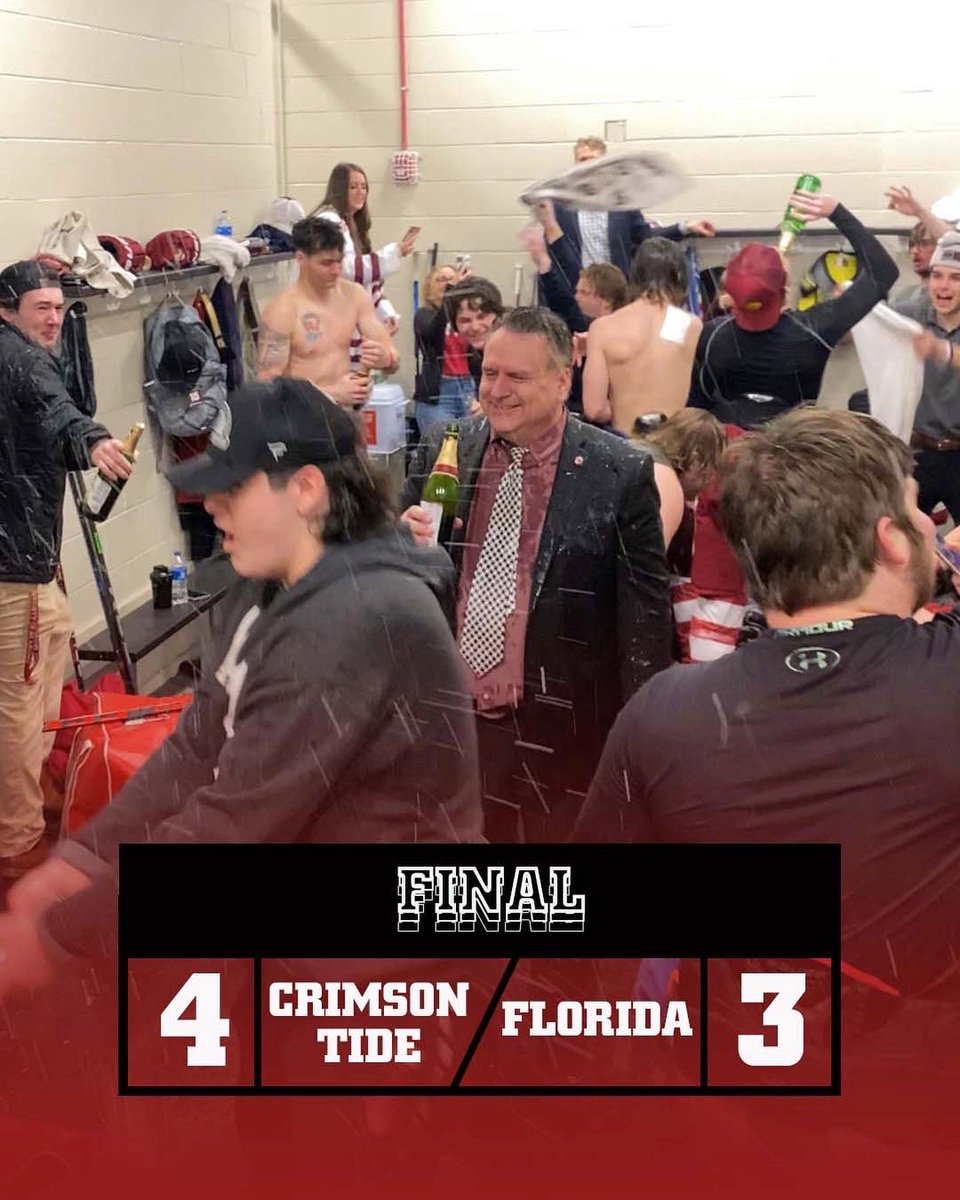 AlabamaHockeyD2's tweet photo. THE TIDE IS GOING TO NATIONALS!
🚨The University of Alabama is headed to the CHF National Tournament in PHILLY🚨

*For legal purposes this is welch’s sparkling cider* https://t.co/RA7W6LcvM3