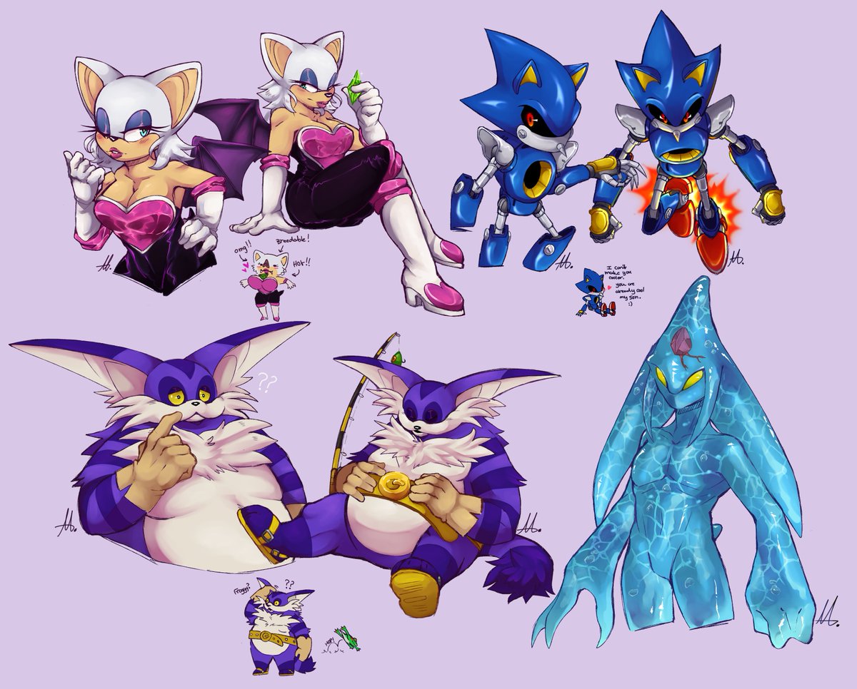 Its finally done after some long ass weeks : ).

#sonicfanart  #sonicthehedgehog #MetalSonic #chaossonic #RougeTheBat #bigthecat