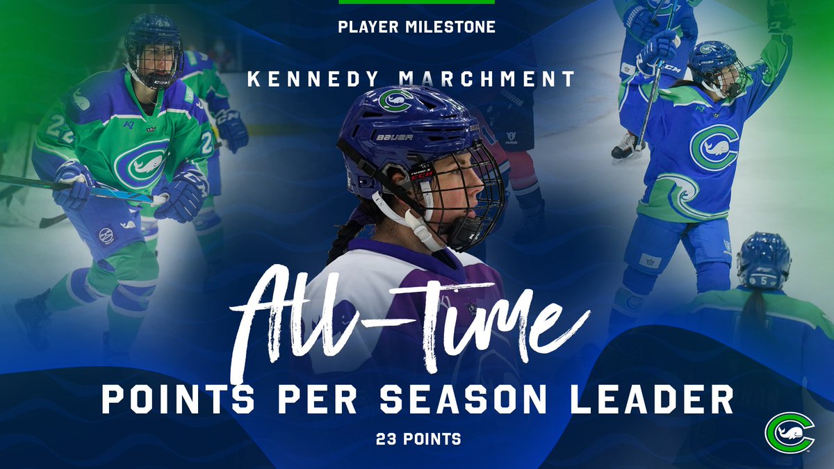 CTWhaleHockey's tweet photo. 🎉 LET'S GO KENNEDY! 🎉

With her assist on Girard's goal, she sets a new franchise record for all-time points per season! https://t.co/tvL7r7jynj